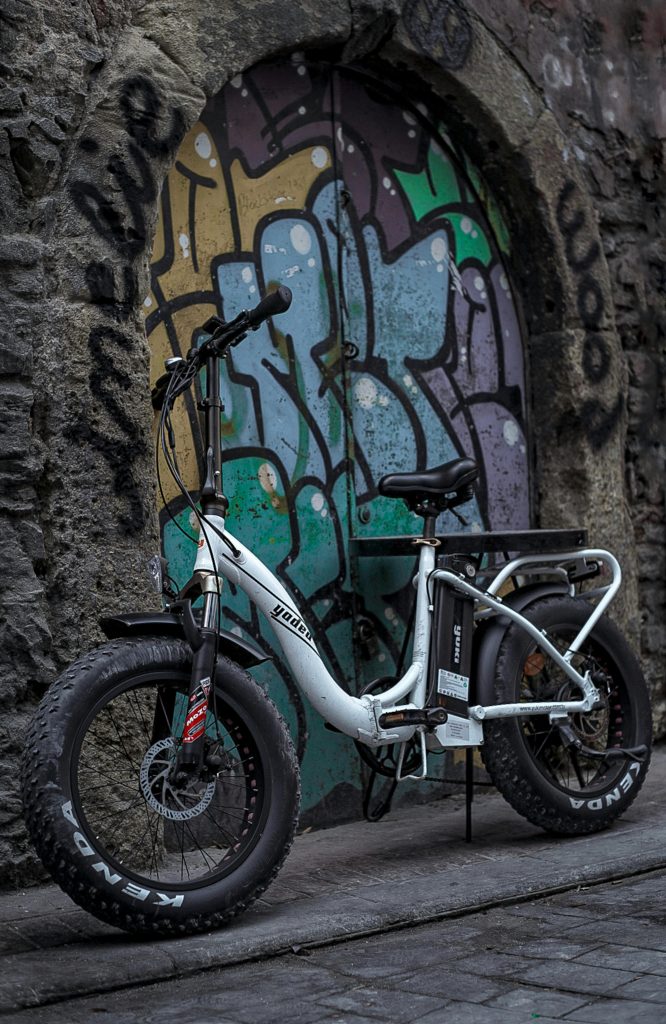 bike beside a wall