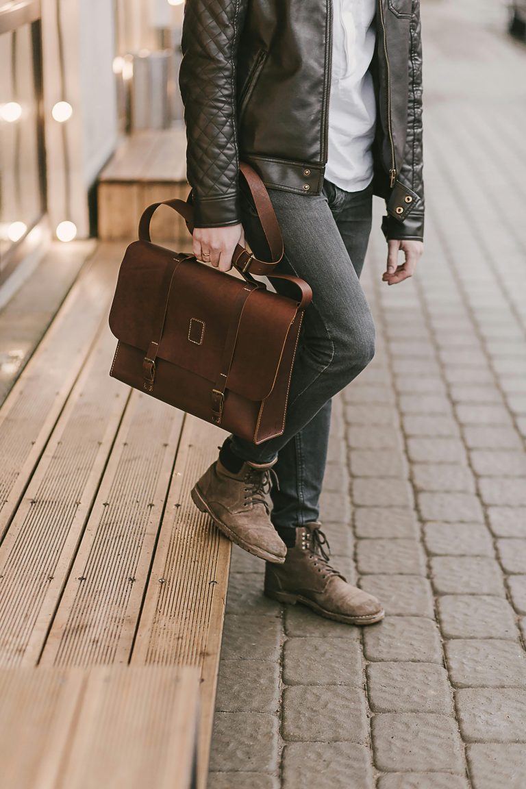 Man Holding A Laptop Bag